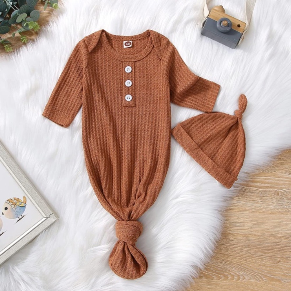 Waffle Knit Tie Gown
